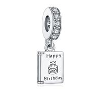 Rimgoris Argento 925 Charm per donna Bracciali Collana Libro di Buon Compleanno Dangle Charm Regalo