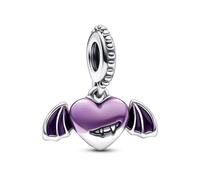 Rimgoris Ciondolo In Argento Sterling 925 Con Cuore Di Pipistrello E Demone Ciondolo Per Bracciale Da Donna Halloween Con Zirconi