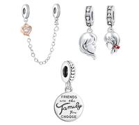Rimgoris Ciondolo in Argento Sterling 925 per Braccialetti da Donna Collana Catena di Sicurezza per la Famiglia Madre Figlia Ritratto Ciondoli Ciondoli Bracciale da Donna Confezione da 3