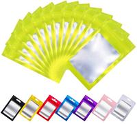 Rimiko 100 Pezzi Sacchetti di Alluminio con Finestra, Bustine in Mylar con Zip, Buste Ermetica a Chiusura per Alimenti e l'Imballaggio (Verde,9x16cm)