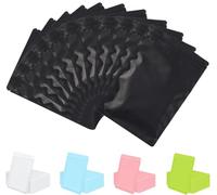 Rimiko 100 Pezzi Sacchetti di Alluminio Opaco, Piccola Sacchetti del Campione Richiudibili con Zip, Borsa in Mylar a Chiusura Ermetica per Alimenti e l'Imballaggio (Nero, 8x13cm)