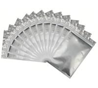 Rimiko 100 Pezzi Sacchetti di Alluminio Richiudibili e Termosaldabili, Bustine in Mylar con Zip per Conservare Alimenti, Buste Richiudibili Opaca con Chiusura per Imballaggi (Argento, 16x24cm)