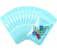 Rimiko 100 Pezzi Sacchetti di Plastica con Cerniera, Bustine Trasparenti Richiudibili Mylar con Zip, Buste Piccola Addensato a Chiusura per Alimenti e Campione (Cielo Blu, 16x24 cm)