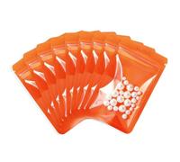 Rimiko 100 Pezzi Sacchetti di Plastica con Cerniera, Bustine Trasparenti Richiudibili Mylar con Zip, Buste Piccola Addensato a Chiusura per Alimenti e Campione (Arancia, 14x20 cm)