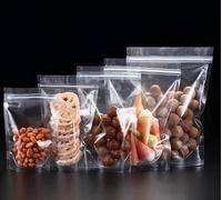 Rimiko 100 Pezzi Sacchetti per Alimentari Trasparenti, Buste Stand Up Richiudibili con Chiusura lampo, Sacchetti Riutilizzabili con Zip per Conservazione degli Alimenti, Snack (14x20cm)