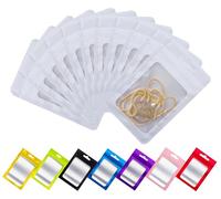 Rimiko 150 Pezzi Sacchetti di Alluminio con Finestra, Bustine in Mylar con Zip, Buste Ermetica a Chiusura per Alimenti e l'Imballaggio (Bianco, 16x24 cm)