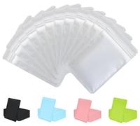 Rimiko 50 Pezzi Sacchetti di Alluminio Opaco, Piccola Sacchetti del Campione Richiudibili con Zip, Borsa in Mylar a Chiusura Ermetica per Alimenti e l'Imballaggio (Bianca,16x24cm)