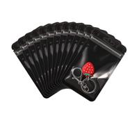 Rimiko 50 Pezzi Sacchetti di Plastica con Cerniera, Bustine Trasparenti Richiudibili Mylar con Zip, Buste Piccola Addensato a Chiusura per Alimenti e Campione (Nero Scuro, 16x24 cm)