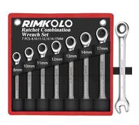 RIMKOLO Set di 7 chiavi a cricchetto metriche da 8-17 mm, con chiave a cricchetto a 72 denti e chiave a cricchetto con custodia