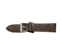 Rimmean 1 cinturino da 18/20/22 mm con in vera pelle, vintage in tweed intrecciato, for uomo e donna, universale(Brown,22mmGold Buckle)