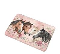 Rimmean 1 Pezzo Di Oro Nero 2026 Anno Del Cavallo Zerbino Da Pavimento E Durevole Decorazione for L'ingresso Della Casa Retrò(3,40x60cm)