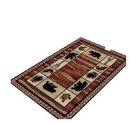 Rimmean 1 Pezzo Di Tappeto Patchwork Con Cervo Come Tema, Cuscino for Sedia Da Ufficio Motivo Retrò Antiscivolo, Un Regalo Decorativo for Animali(3,80x120cm)
