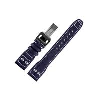 Rimmean 1 pz adatto for IWC Pilot cinturino in vera pelle di vacchetta smart watch braccialetto fibbia pieghevole for donne e uomini 20/21/22(A-S,21mm)