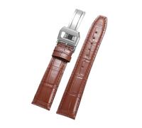 Rimmean 1 pz for Galaxy Watch 7/6/5/4 cinturino in vera pelle di vitello da 20 mm 21 22 braccialetto uomo con fibbia a farfalla(Brown,20mmGold Buckle)