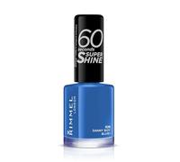Rimmel 60 Seconds Super Shine Smalto - 828 - Danny Boy Blue, 8 ml, Smalto asciugatura rapida, Colore vibrante, A lunga tenuta, 8 ml