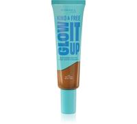 Rimmel London Kind & Free GLOW IT UP Fondotinta Idratante, 504, Deep Mocha, Lenisce la pelle sensibile, Colorito sano e luminoso, Idrata per tutto il giorno, 30 ml
