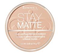 Rimmel London Cipria Compatta Stay Matte - Polvere Opacizzante a Lunga Tenuta per Pelli Grasse e Miste - Peach Glow - 14 g