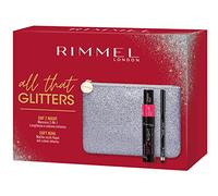 Rimmel London Kit Regalo Donna All That Glitters Collection, Pochette Small con Mascara Day 2 Night e Matita Occhi Soft Kohl Kajal 061