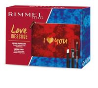 Rimmel London Kit Regalo Donna Love Message, Pochette Medium Red con Provocalips Rossetto Liquido 500 Kiss the town red e Matita Labbra Lasting Finish 505 Red Dynamite