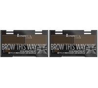 Rimmel London Kit Sopracciglia Brow This Way - Sopracciglia Perfette in 3 Step - Dark Brown - 17.2 g (Confezione da 2)