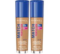 Rimmel London Match Perfection Foundation - Fondotinta Liquido Pelle Perfetta e Levigata a Lunga Tenuta con SPF 20 - Soft Beige - 30 ml (Confezione da 2)