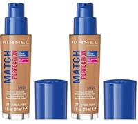 Rimmel London Match Perfection Foundation - Fondotinta Liquido Pelle Perfetta e Levigata No Effetto Maschera a Lunga Tenuta con SPF 20 - Classic Beige - 30 ml (Confezione da 2)