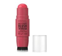 Rimmel London Multi-Tasker Blush'N'Brush Stick, colore modulabile, resistente all'acqua, pennello integrato, scorre facilmente, 8g, 150 CHERRY ON POINT