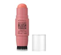 Rimmel London Multi-Tasker Blush'N'Brush Stick, colore modulabile, resistente all'acqua, pennello integrato, scorre facilmente, 8g, 100 COTTON CANDY