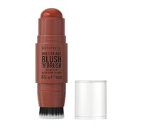 Rimmel London Multi-Tasker Blush'N'Brush Stick, Roasted Peach, colore modulabile, resistente all'acqua, pennello integrato, scorre facilmente, 8g