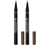 Rimmel London Penna Sopracciglia Brow Pro Micro, Penna Massima Precisione con Punta Sottile, a Lunga Durata, Riempie e Definisce le Sopracciglia, 003 Soft Brown (Confezione da 2)