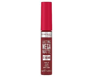 Rimmel London Rossetto Liquido Lasting Mega Matte, Rossetto Liquido a Lunga Durata per Labbra Morbide con Finish Mega Matte, Formula Vegana con Squalane e Olio di Cocco - 930 Ruby Passion, 7.4ml