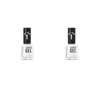 Rimmel London Smalto Unghie Super Gel - Nail Polish Effetto Gel a Lunga Durata - 001 Basic B - 12 ml (Confezione da 2)