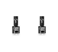 Rimmel London Smalto Unghie Super Gel - Nail Polish Effetto Gel a Lunga Durata - 070 Black Obsession - 12 ml (Confezione da 2)