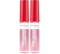 Rimmel London, Thrill Seeker Glassy Gloss, 100 Coco Suga, Gloss, Idratante, Labbra dall’aspetto sano, Maxi applicatore, Applicazione omogenea, Formula vegana, 10 ml (Confezione da 2)