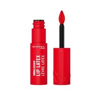 Rimmel London, Thrill Seeker Lip Latex, 350 Spicy, Rossetto liquido, Lucidalabbra, Colore labbra, Rossetto con acido ialuronico, Tinta labbra, Morbidezza e lucentezza, Vitamina E, Aloe Vera, 6 ml