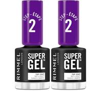 Rimmel London Top Coat Super Gel - Top Coat per Smalto Unghie Effetto Gel a Lunga Durata - Trasparente - 12 ml (Confezione da 2)