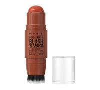 Rimmel London Multi-Tasker Blush'N'Brush Stick, colore modulabile, resistente all'acqua, pennello integrato, scorre facilmente, 8g, 300 NEARLY SUEDE