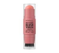 Rimmel London Multi-Tasker Blush'N'Brush Stick, colore modulabile, resistente all'acqua, pennello integrato, scorre facilmente, 8g, 100 COTTON CANDY