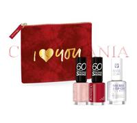 RIMMEL NAIL PINK KIT SMALTO 60’’ 210 + SMALTO 60’’ 315 +BASE & TOP COAT 5 IN1