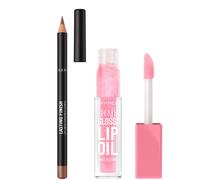 Rimmel Oh My Gloss! Lip Oil & Lasting Finish Lip Bundle (Various Shades) - 001 Pink Flush 001 Pink Flush