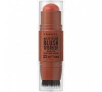 Rimmel London Multi-Tasker Blush'N'Brush Stick, colore modulabile, resistente all'acqua, pennello integrato, scorre facilmente, 8g, 300 NEARLY SUEDE