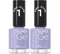 Rimmel Super Gel, 028 Purple Haze, Smalto a lunga tenuta, Applicazione facile, Manicure effetto gel, Resistente alle scheggiature, Formula clean, 12 ml (Confezione da 2)