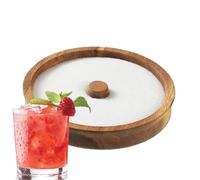 Rimmer di sale per cocktail - Cocktail Zucchero Rimmers - Set di margarita in legno di | Coperchio scomparto contenitore rotondo accessori bar lime decorazione Ø 16 cm