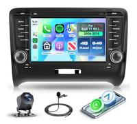 Rimoody 4G+64G 7 Pollici Autoradio Android per Audi TT 8J MK2 2006-2014 Carplay Android Auto Wireless Navi GPS WiFi FM/RDS/EQ Bluetooth Mirror Link Controllo del Volante Telecamera Posteriore