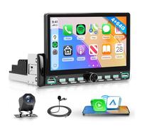 Rimoody 4G+64G Android 15 Autoradio 1 Din con Wireless Carplay Android Auto GPS Navi WiFi, 7 Pollici Touchscreen Radio Tasti a Pianoforte Mirror Link Bluetooth FM/RDS/USB/EQ/SWC Telecamera Posteriore