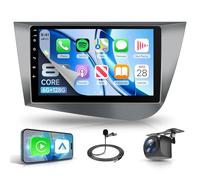 Rimoody 6G+128G 8 Core Android Autoradio per Seat Leon 2 MK2 2005-2012, 9 Pollici Schermo Auto Radio co Carplay Android Auto Senza Fili Bluetooth FM/RDS/EQ/DSP WiFi GPS Panoramica a 360° Retrocamera