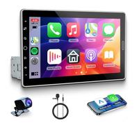 Rimoody Autoradio 1 Din Carplay Android Auto Wireless, 10.1" Stereo 1 Din con Schermo Rotante con Mirror Link Bluetooth FM/AM/RDS EQ AUX/USB Navigazione Online Qualità Audio Lossless SWC Retrocamera