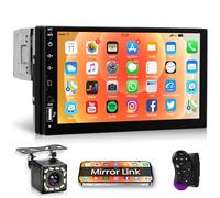 Rimoody Autoradio 1 Din con Bluetooth IOS/Android Mirror Link 7 Pollici Touchscreen Autoradio Single Din con Vivavoce Bluetooth FM Radio USB/AUX/TF Controllo del Volante Telecamera Posteriore