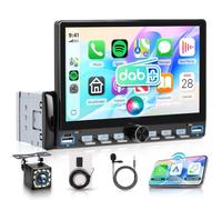 Rimoody DAB+ Autoradio 1 Din con Wireless Carplay Android Auto FM/AM/RDS | 7" IPS Touchscreen con Tasti a Pianoforte, Adattatore DAB, Mirror Link, Bluetooth, USB/EQ/Type C, SWC, Telecamera Posteriore