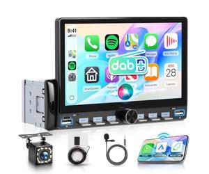 Rimoody DAB+ Autoradio 1 Din con Wireless Carplay Android Auto FM/AM/RDS | 7" IPS Touchscreen con Tasti a Pianoforte, Adattatore DAB, Mirror Link, Bluetooth, USB/EQ/Type C, SWC, Telecamera Posteriore